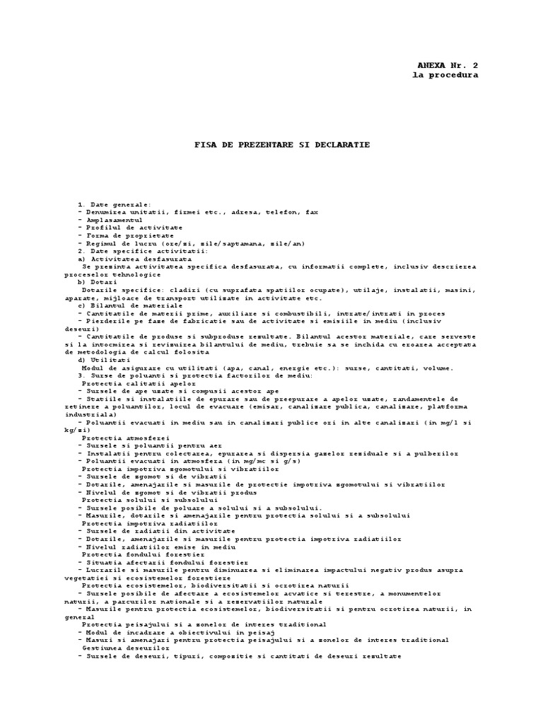 Model Fisa Prezentare | PDF