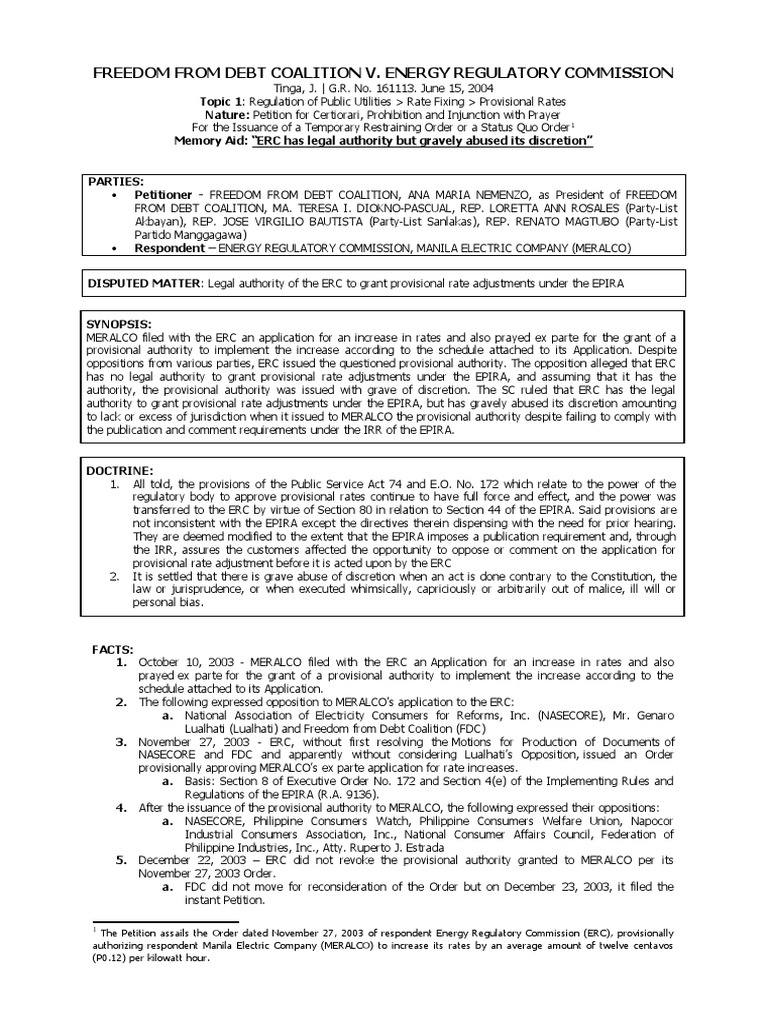 32 Freedom From Debt Coalition v. Energy Regulatory Commission PDF