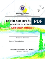 Earth and Life Science: Answer Sheet