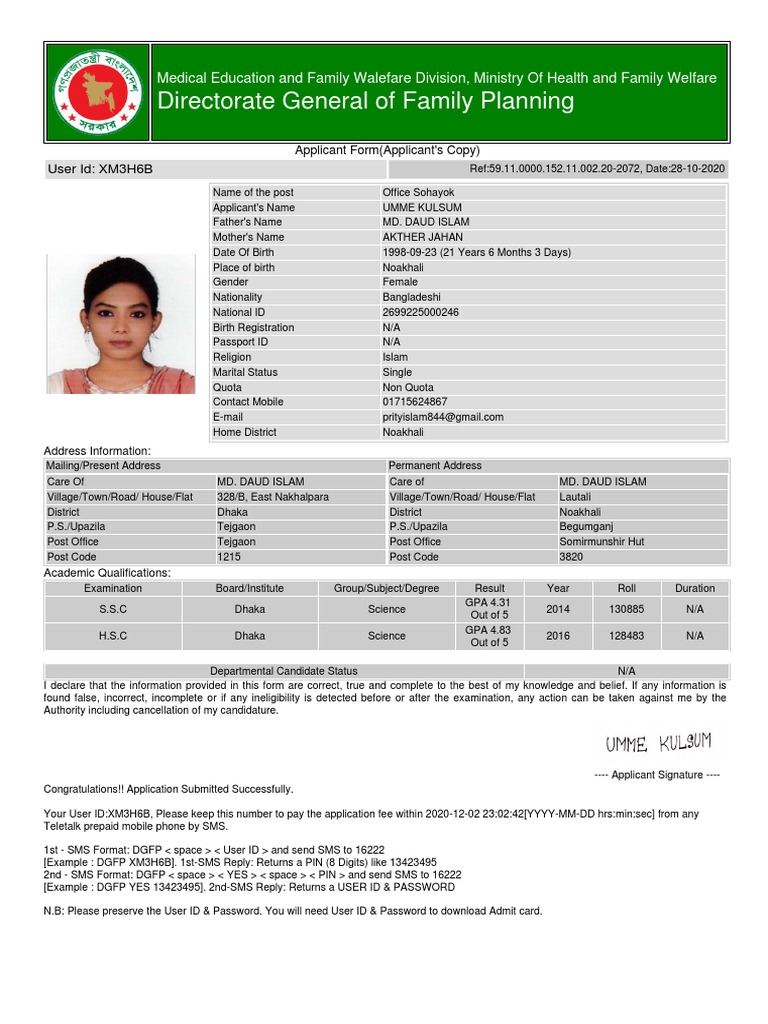 Directorate General of Family Planning PDF Business