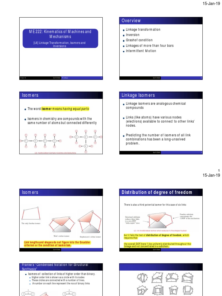 Linkage Transformation in Mechanisms | PDF | Isomer | Machines