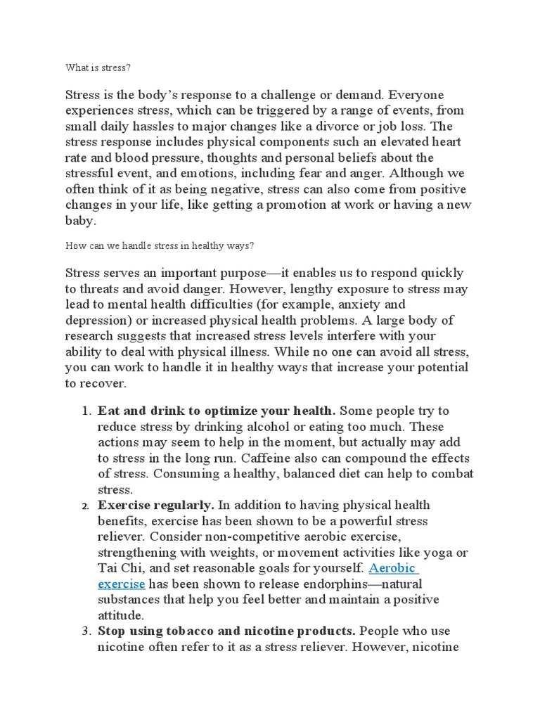 Effective Stress Management Techniques | PDF | Relaxation (Psychology ...
