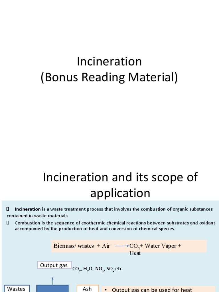 Incineration (Bonus Reading Material) | PDF | Incineration | Combustion