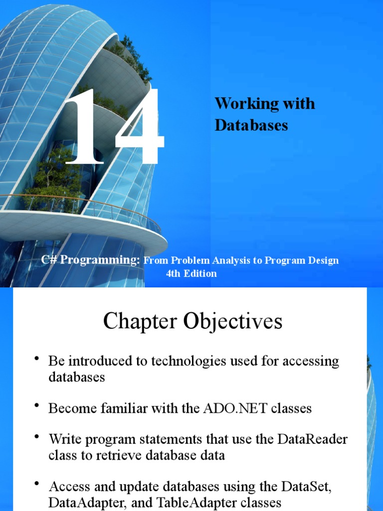 Working With Databases: C# Programming | PDF | Language Integrated