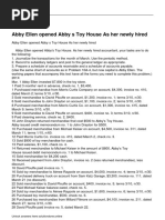 Abby Ellen Opened Abby S Toy House As Her Newly Hired: Unlock Answers Here Solutiondone - Online