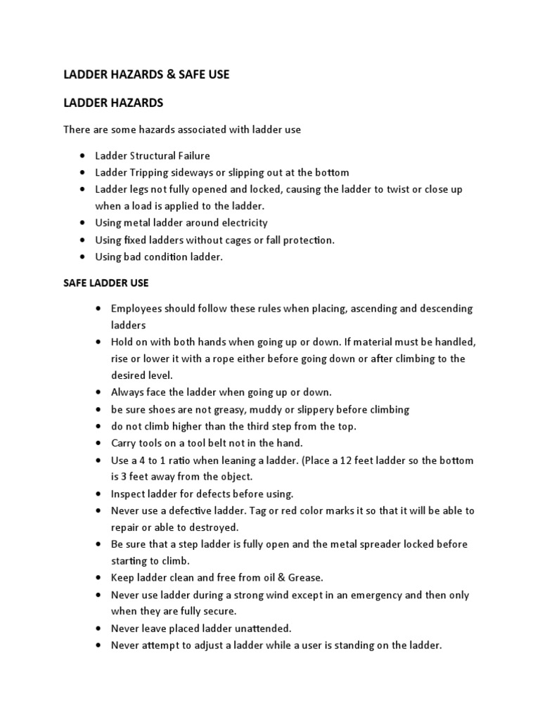 Ladder Hazards