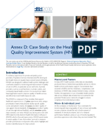 Annex D: Case Study On The Health Network Quality Improvement System (HNQIS)