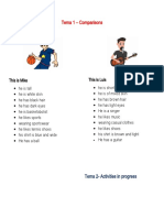 Tema 1 - Comparisons: Tema 2-Activities in Progress