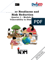 Disaster Readiness and Risk Reduction: Quarter 1 - Module 6: Vulnerability in Disaster