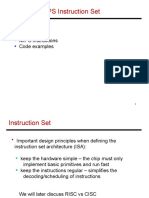 Lecture 4: MIPS Instruction Set: Today's Topics: MIPS Instructions Code Examples