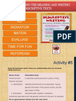KD Indikator: Expressing The Meaning and Writing Descriptive Texts SK
