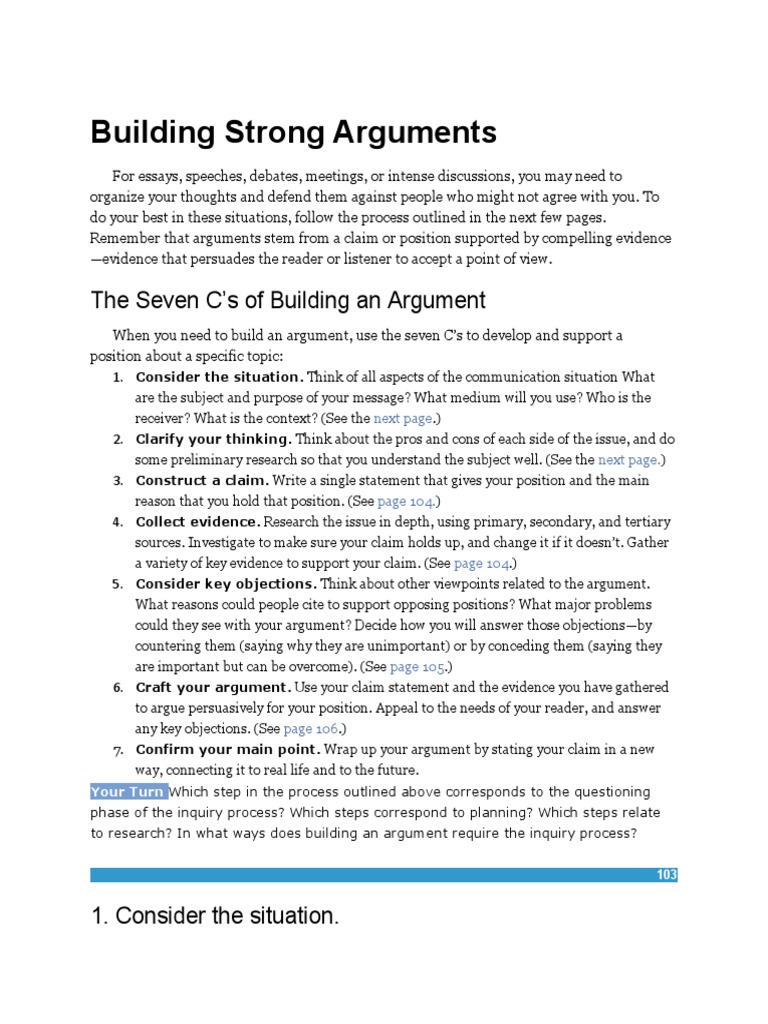 Mastering Argument Construction Techniques | PDF | Argument | Logos