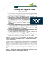 Comunicado Plan de Inversiones 21 - 23