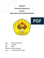 Makalah Biaya Mutu Dan Produktivitas