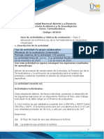 Guia de Actividades y Rúbrica de Evaluación - Fase 3 - Aplicación de La Primera Ley de La Termodinámica en Situaciones Industriales