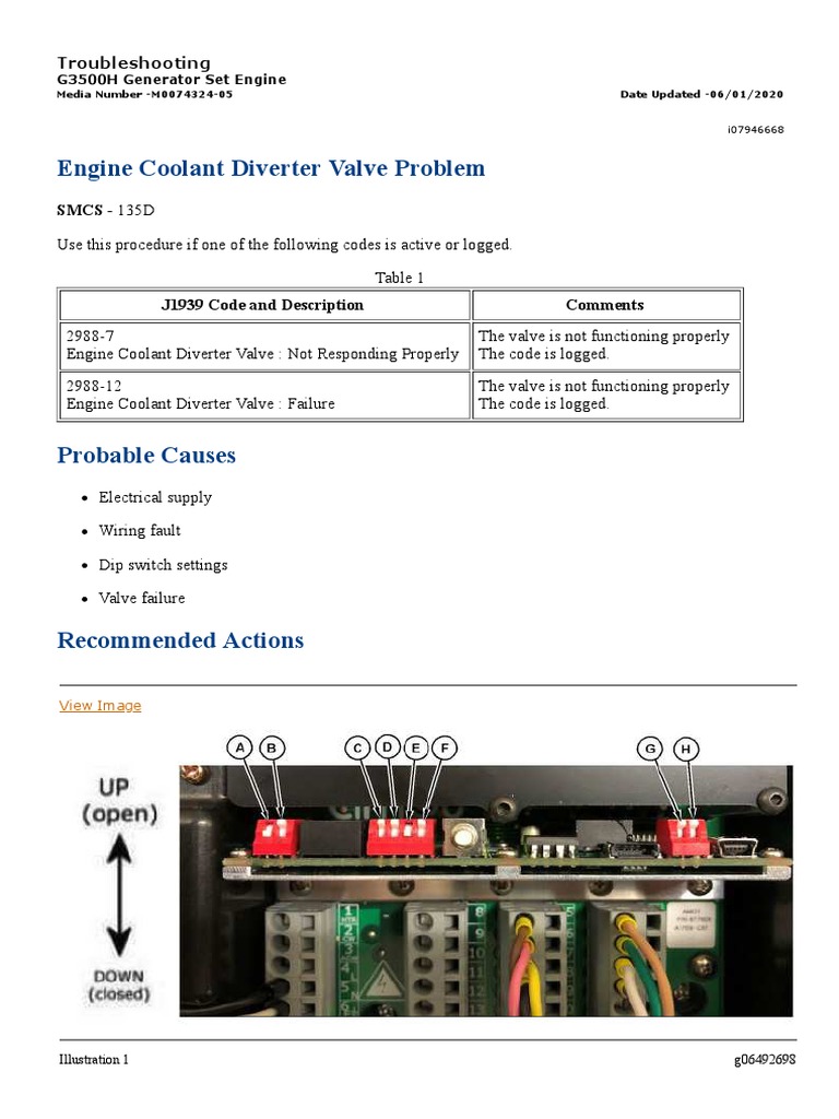 CAT 3516H Engine Coolant Diverter Valve Problem PDF