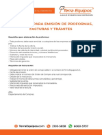 Requisitos proformas facturas Terra Equipos