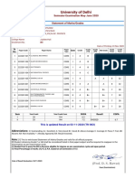 University of Delhi: Semester Examination May-June 2020 Statement of Marks/Grades