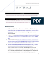 Rest Intervals: Additional Notes