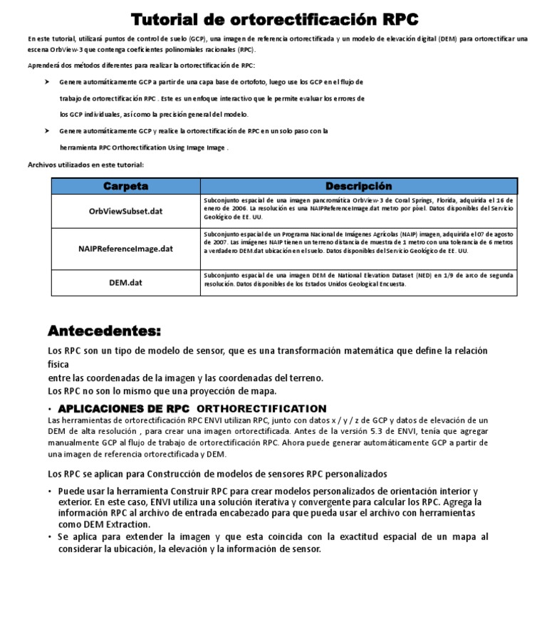 Tutorial de Ortorectificación RPC | PDF | Informática | Informática y ...
