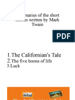 Summaries of The Short Stories Written by Mark Twain