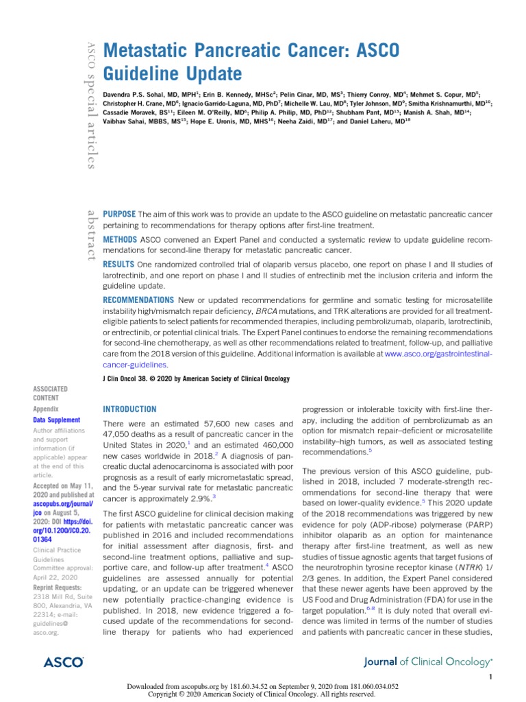 Metastatic Pancreatic Cancer | PDF | Therapy | Clinical Trial