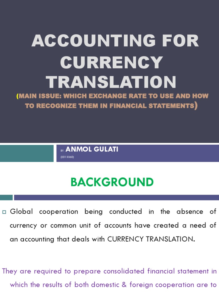 Foreign Currency Translation PDF Exchange Rate Financial Transaction