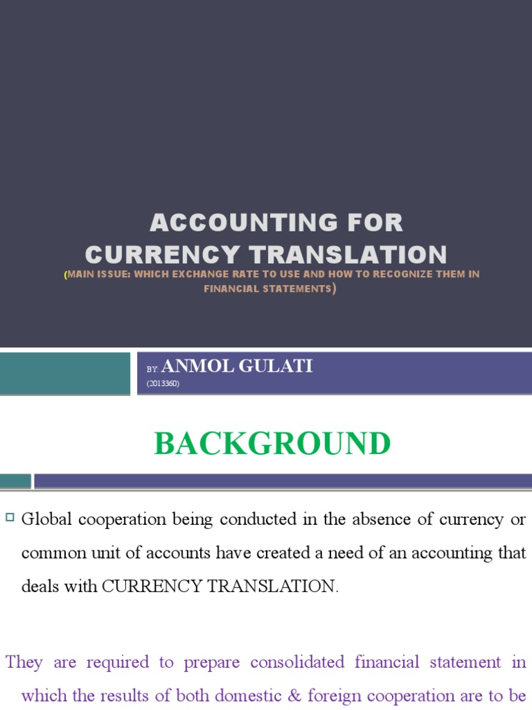 Foreign Currency Translation PDF Financial Transaction Exchange Rate