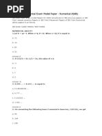 SBI Bank PO/Clerical Exam Model Paper - Numerical Ability