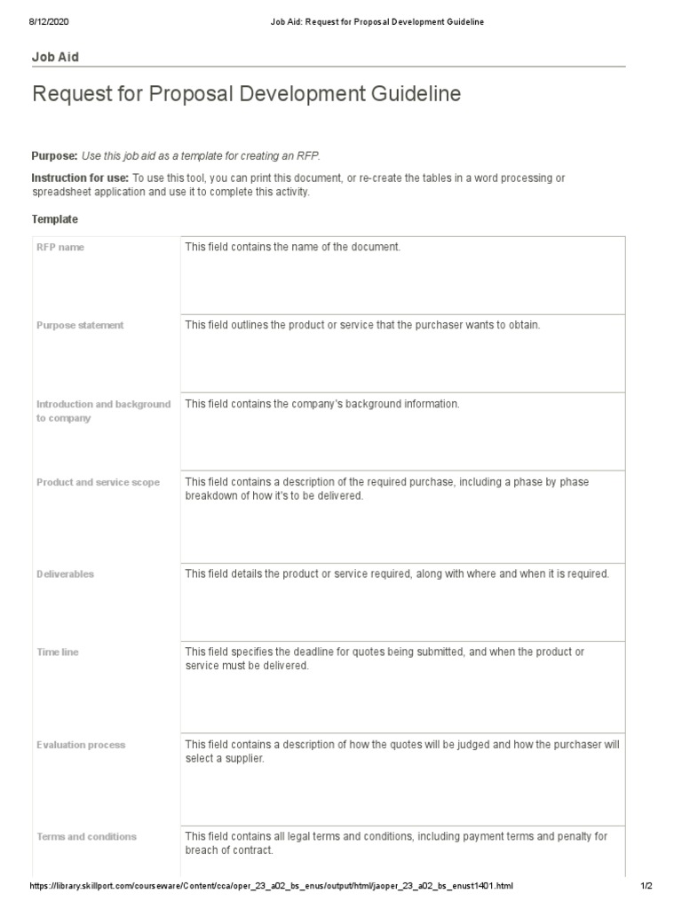 Request For Proposal Development Guideline | PDF | Finance & Money ...