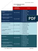 Liste des thèmes des exposés 2020-2021