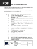 Written Test: Journalizing Transactions