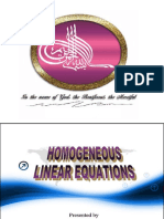Homogenous Linear Equations