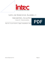Ã - Lgebra y GeometrÃ - A AnalÃ - Tica, PrÃ¡ctica Unidad III. PDF