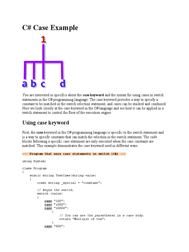 C# Case Example | PDF | C Sharp (Programming Language) | C (Programming ...