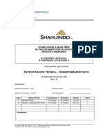 Especificación Técnica - Transformador Seco: Id Ampliación A 36,000 TMPD de Procesamiento Metalúrgico Proyecto Shahuindo