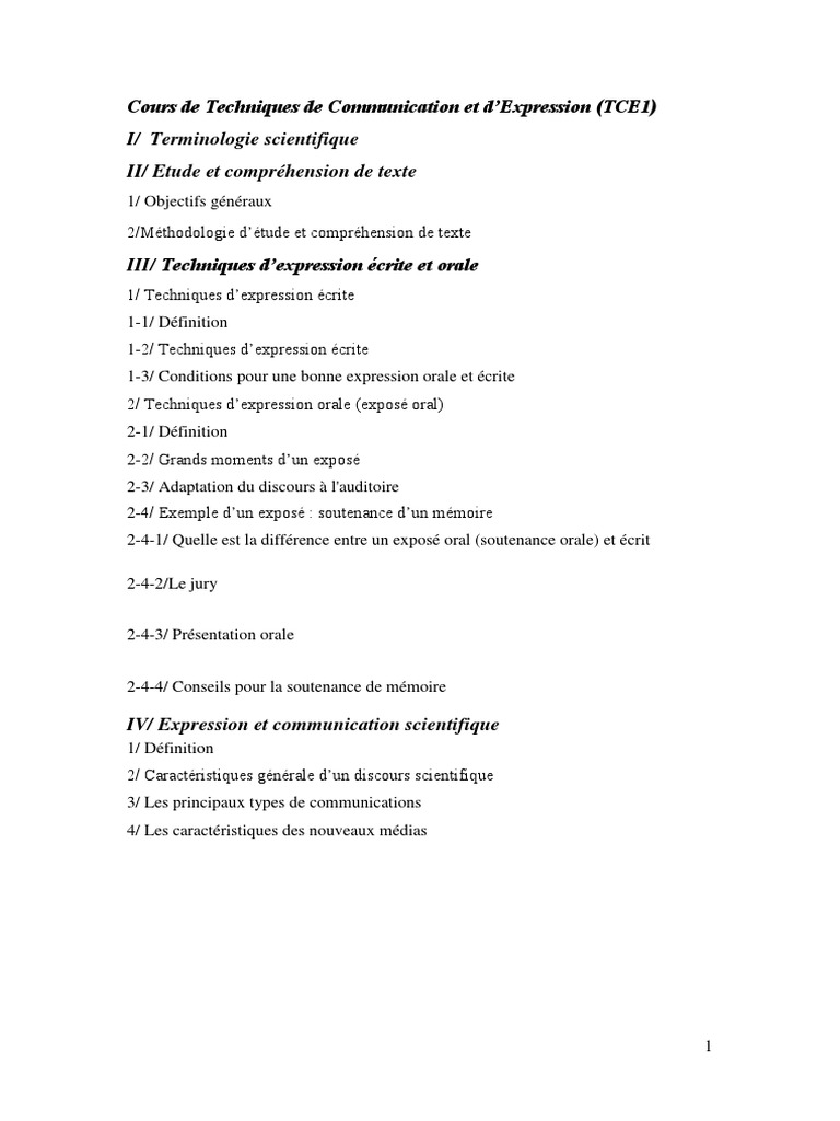 Techniques d'Expression Écrite et Orale | PDF | Division | Programme ...