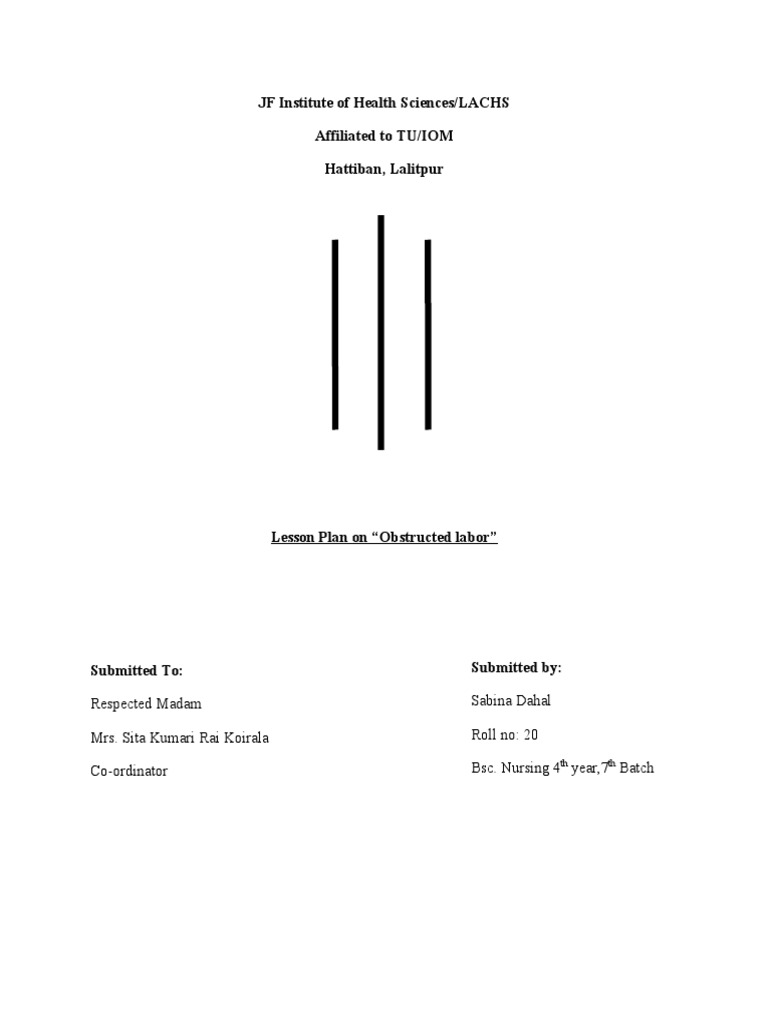 Lesson Plan On Operative Delivery PDF Caesarean Section Childbirth