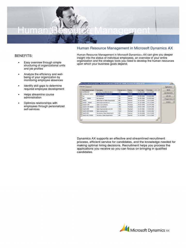 Microsoft Dynamics AX HRM | PDF | Human Resource Management ...