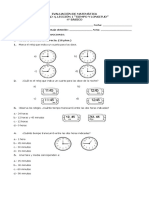 Evaluación de Matemática MEDICION Y LONGITUD