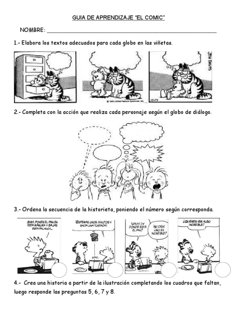 Actividades para Completar Historietas | PDF
