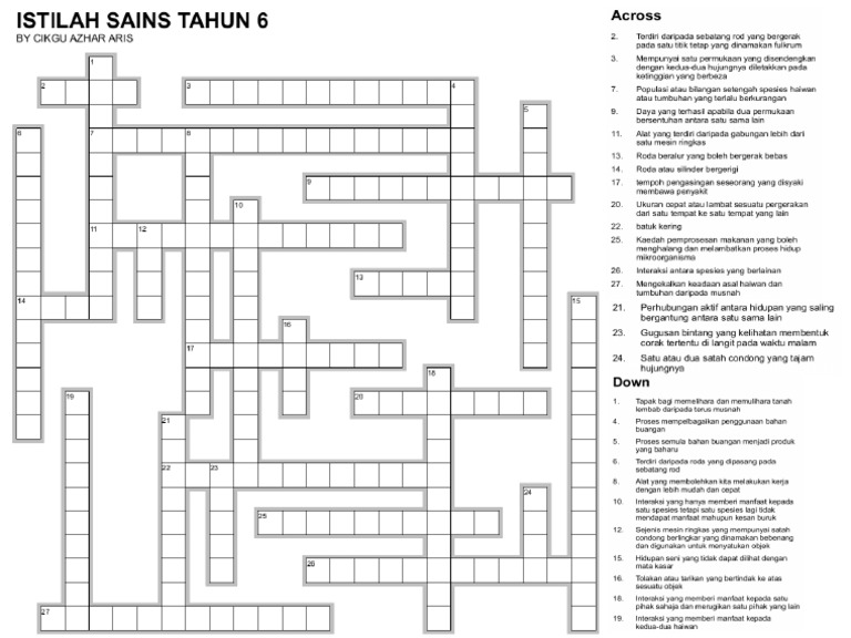 Teka Silangkata Istilah Sains Tahun 6 By Cikgu Azhar 2017 Pdf Pdf