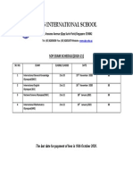 Dps International School: SOF EXAM SCHEDULE (2020-21)