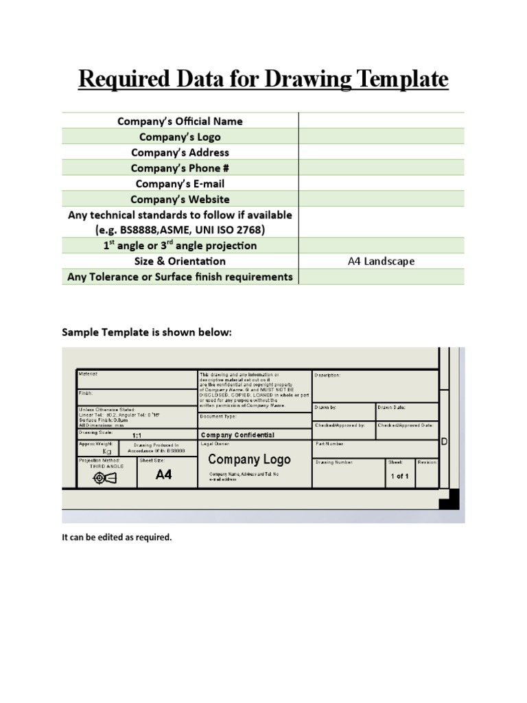 Required Data For Drawing Template | PDF