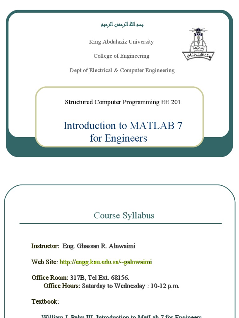Introduction To MATLAB 7 For Engineers | Download Free PDF | Numbers ...