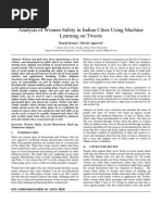 Analysis of Women Safety in Indian Cities Using Machine Learning On Tweets