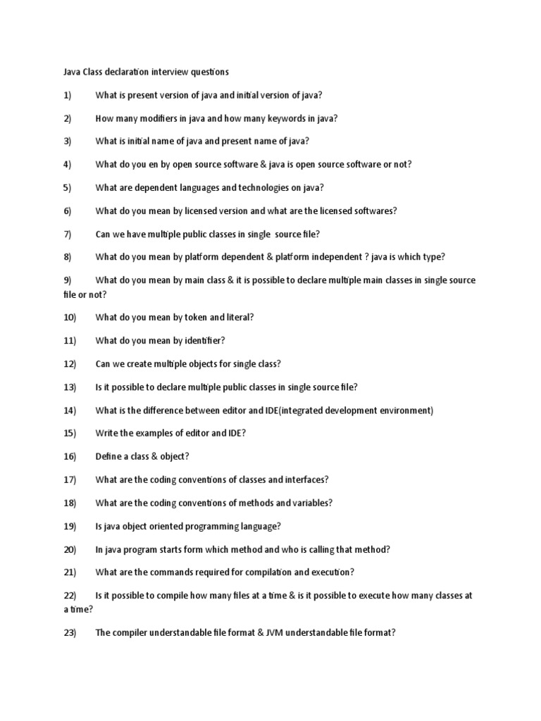 An InDepth Review of Java Class Declaration Concepts PDF Method