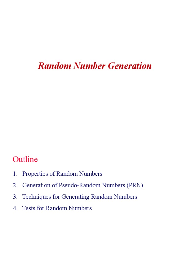 Random Number Generation | PDF | Chi Squared Test | Probability ...