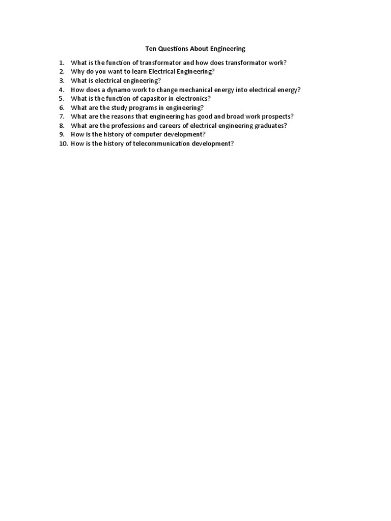 Top 10 Questions About Engineering | PDF