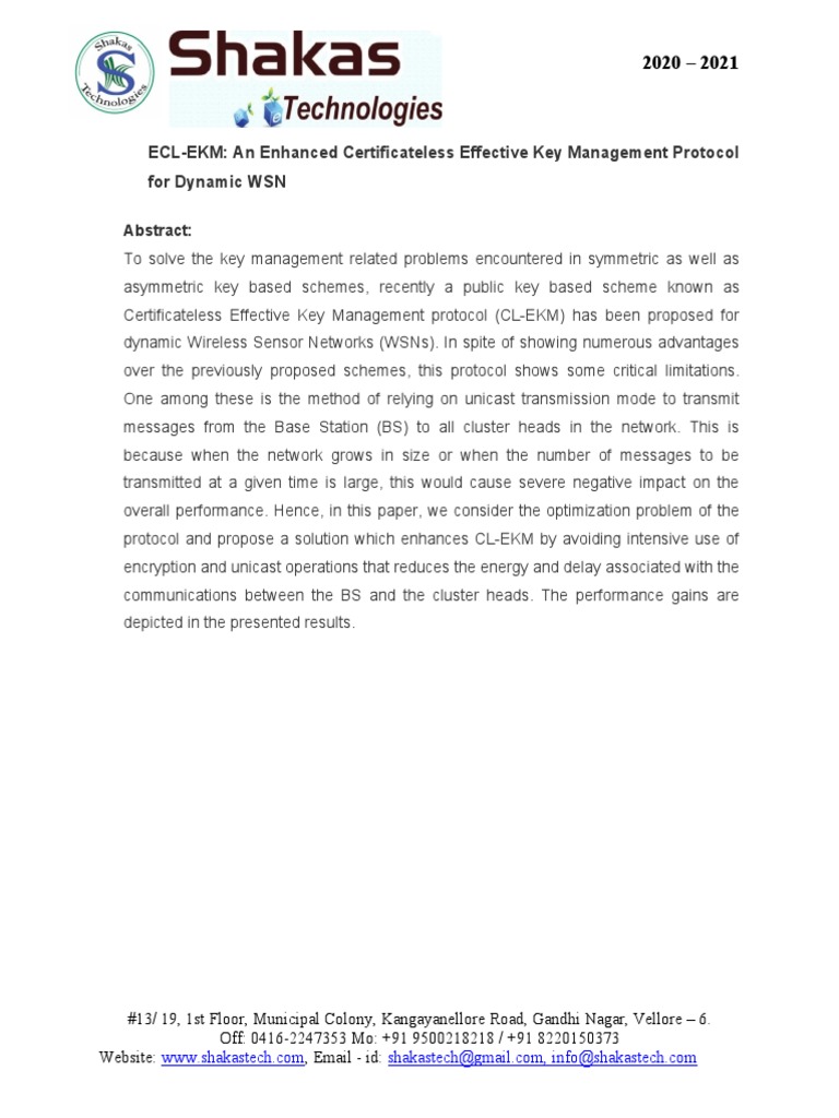 ECL-EKM An Enhanced Certificateless Effective Key Management Protocol ...